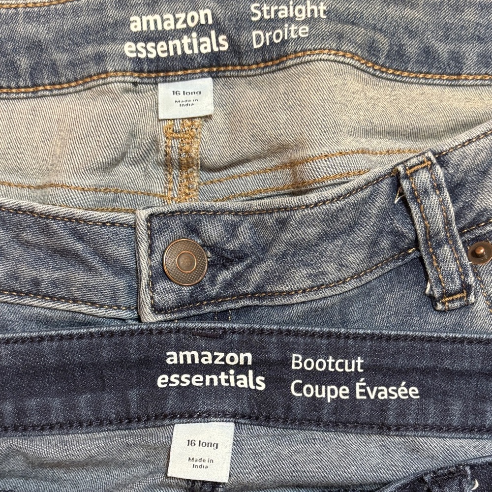 Amazon Essentials Two-Pairs of Denim Jeans - Light Blue & Dark Blue